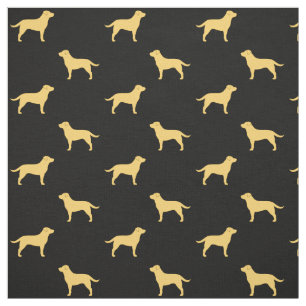 Yellow Labrador Retriever Silhouettes Pattern Fabric