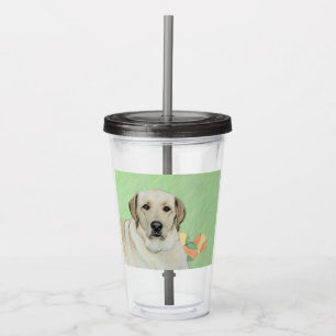Yellow Labrador Retriever & Tennis Balls Painting Acrylic Tumbler
