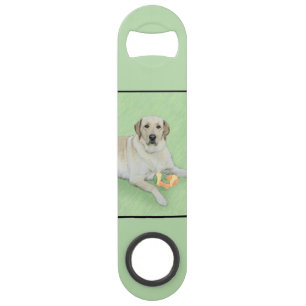 Yellow Labrador Retriever & Tennis Balls Painting Bar Key
