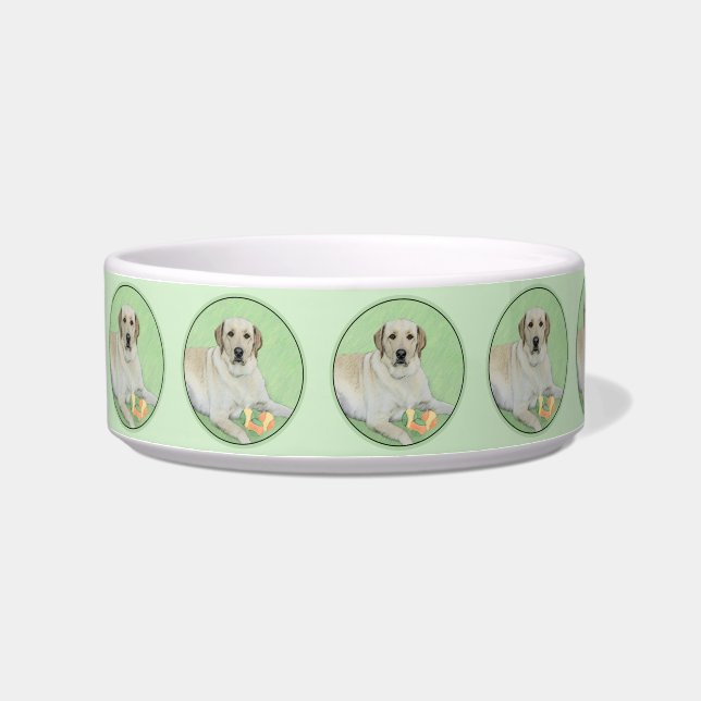 Yellow Labrador Retriever & Tennis Balls Painting Bowl (Left)