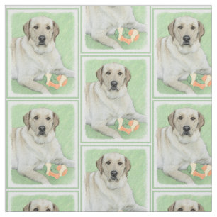 Yellow Labrador Retriever & Tennis Balls Painting Fabric