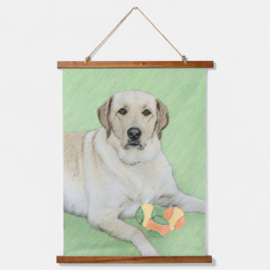 Yellow Labrador Retriever & Tennis Balls Painting Hanging Tapestry