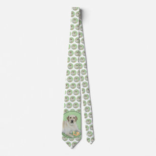 Yellow Labrador Retriever & Tennis Balls Painting Tie