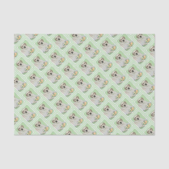 Yellow Labrador Retriever & Tennis Balls Painting Tissue Paper (Front)