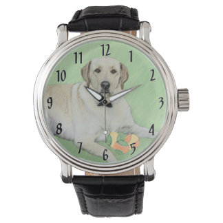 Yellow Labrador Retriever & Tennis Balls Painting Watch