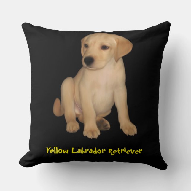 Yellow Labrador Retriever Throw Pillow (Front)