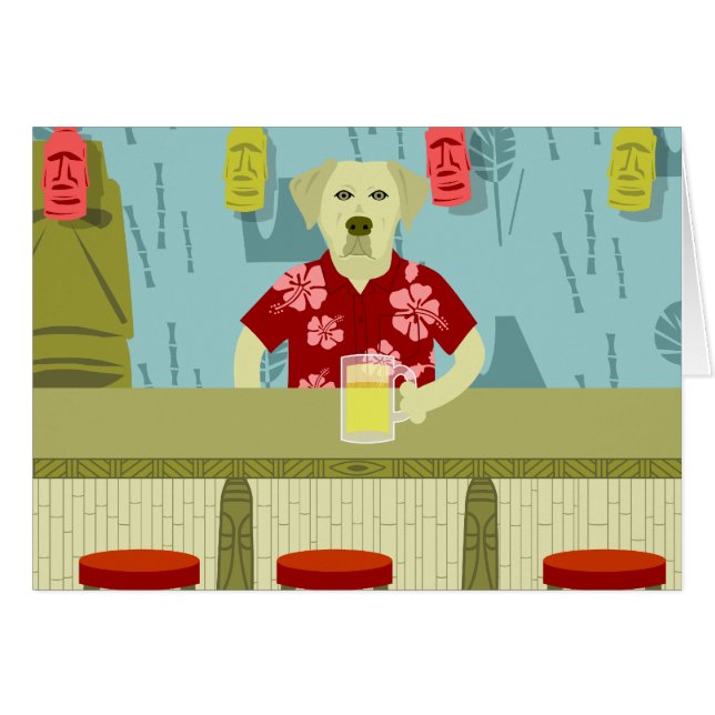 Yellow Labrador Retriever Tiki Bar (Front Horizontal)