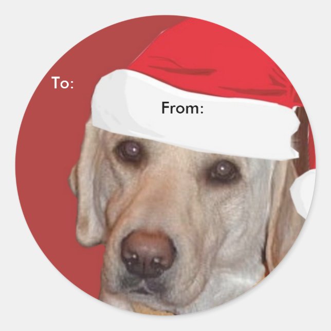 Yellow Labrador Retriever To/From Xmas  stickers (Front)
