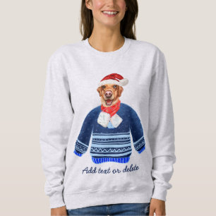 Yellow Labrador Retriever Ugly Christmas Dog Mom Sweatshirt