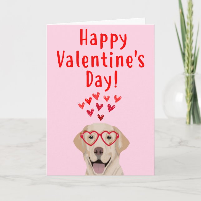 Yellow Labrador Retriever Valentine's Day Card (Front)