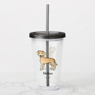 Yellow Labrador Retriever With Custom Name Acrylic Tumbler