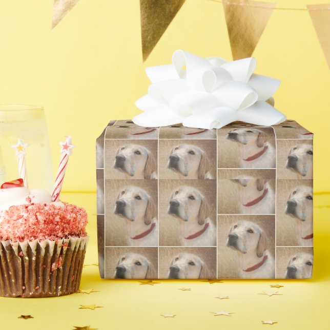 yellow Labrador retriever Wrapping Paper (Birthday Party)
