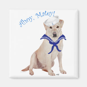 Yellow Labrador Sailor Magnet