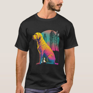 Yellow Labrador Synthwave 80s Retrowave Aesthetic  T-Shirt