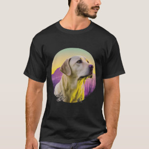 Yellow Labrador Synthwave 80s Retrowave Aesthetic T-Shirt