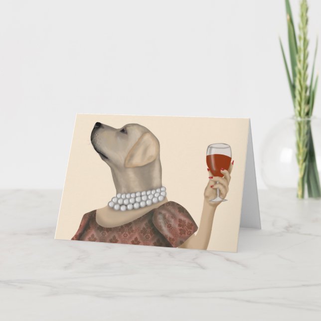 Yellow Labrador Wine Snob Card (Front)