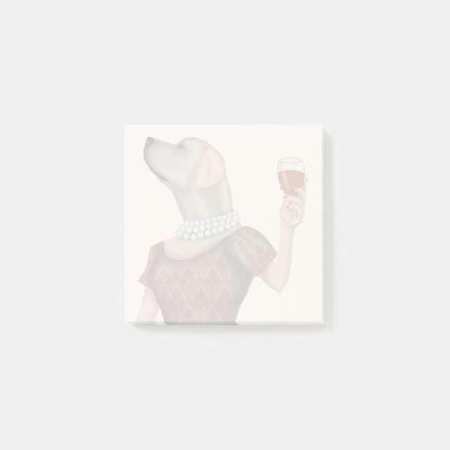 Yellow Labrador Wine Snob Post-it Notes (Front)