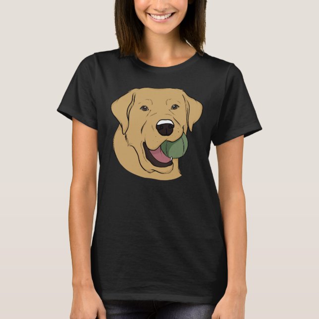 Yellow Labrador With Ball T-Shirt (Front)
