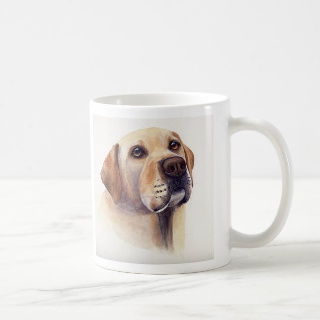 Yellow Labrador with breed information text Coffee Mug (Right)