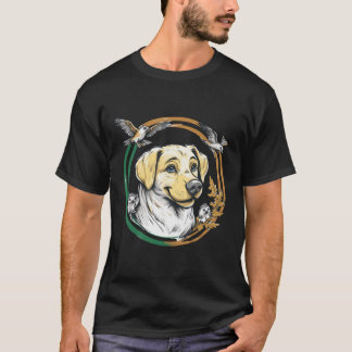 Yellow Labrador with Hedgehogs and Birds T-Shirt