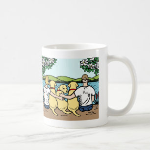 Yellow Labradors and Parents Portrait Coffee Mug