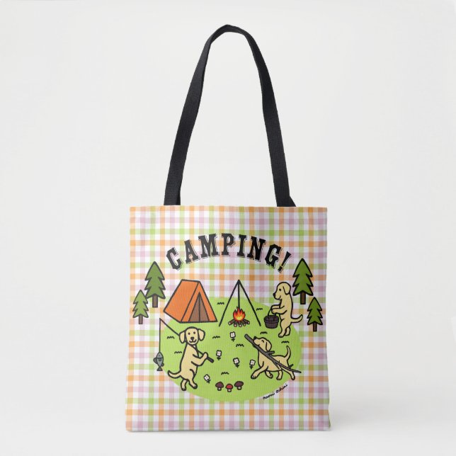 Yellow Labradors Camping Bag Plaid (Front)
