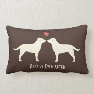 Yellow Labradors Retrievers Happily Ever After Lumbar Pillow