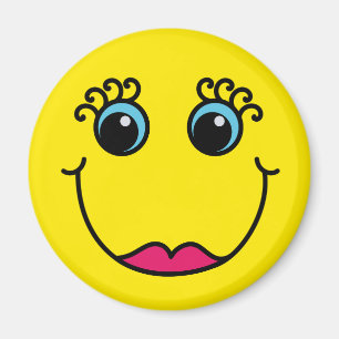 Yellow Lady Emoji Face Magnet