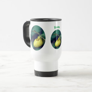 Yellow Lady Slipper Flower Personalized  Travel Mug