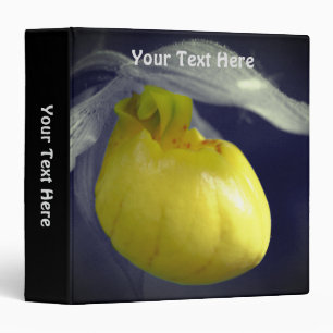 Yellow Lady Slipper Orchid Flower Personalized Binder