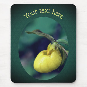 Yellow Lady Slipper Orchid Flower Personalized  Mouse Pad