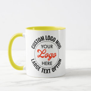 YELLOW Large Text Promotional Combo Logo Mug
