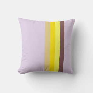 Yellow Lavender Brown Throw Pillow