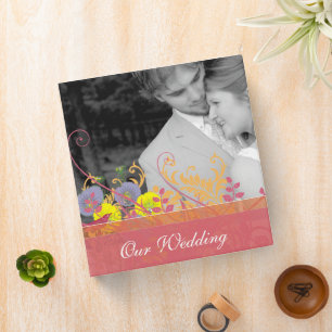 Yellow & Lavender Vintage Bird Wild Flower Wedding Binder