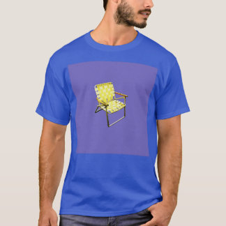 Yellow Lawnchair in a field of Violet Blue T-Shirt