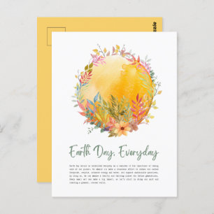 Yellow Leaf and Flowers Earth Day Everyday  Postcard