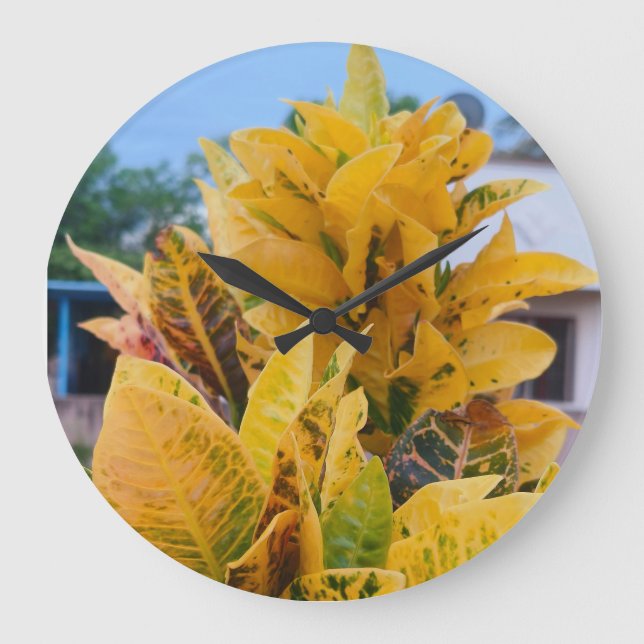 Yellow leaf  large clock (Front)