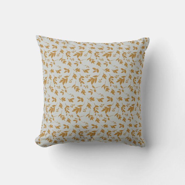 Yellow Leafy Branch  Throw Pillow (Front)