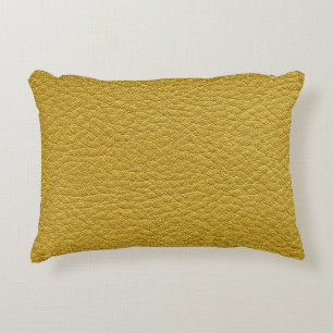 Yellow Leather Texture Seamless Closeup Accent Pillow