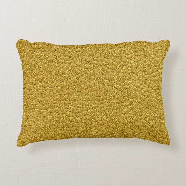 Yellow Leather Texture Seamless Closeup Accent Pillow (Front)