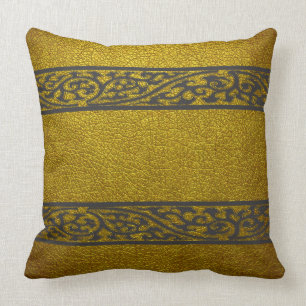 Yellow Leather Throw Pillow