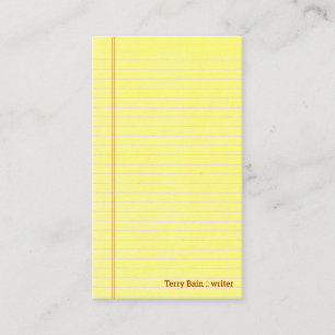 Yellow Legal Pad Business Card