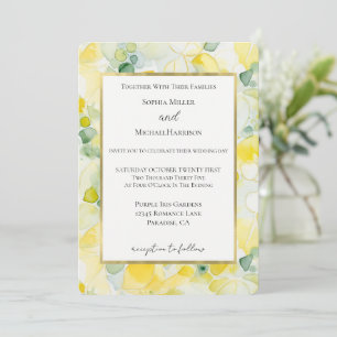 Yellow Lemon Abstract Wedding Invitation