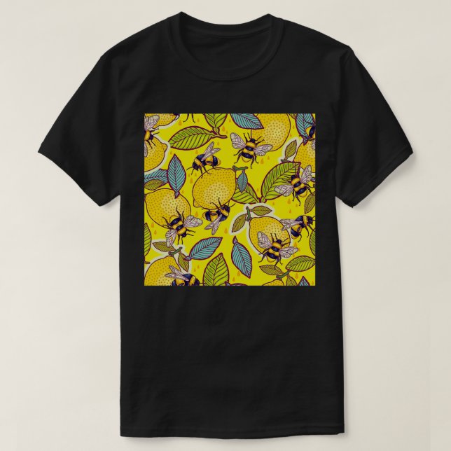 Yellow lemon and bee garden 2 T-Shirt (Design Front)