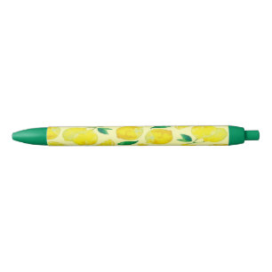 Yellow Lemon Black Ink Pen