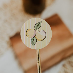 Yellow Lemon Citrus Baby Shower  Classic Round Sticker