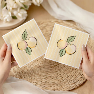Yellow Lemon Citrus Baby Shower Napkin