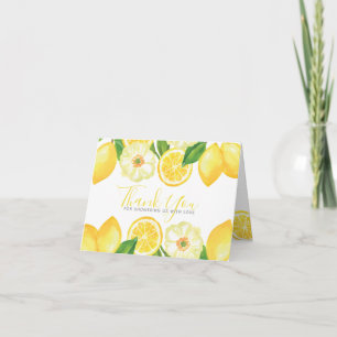 Yellow Lemon Citrus Floral Shower Thank You Card