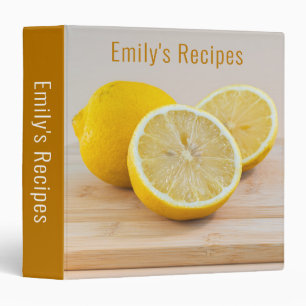 Yellow Lemon Citrus Food Photography Recipe Binder