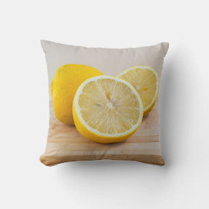 Yellow Lemon Citrus Food Photography Still Life Throw Pillow